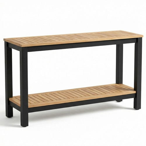 Royal Teak Console Table with Teak Shelves