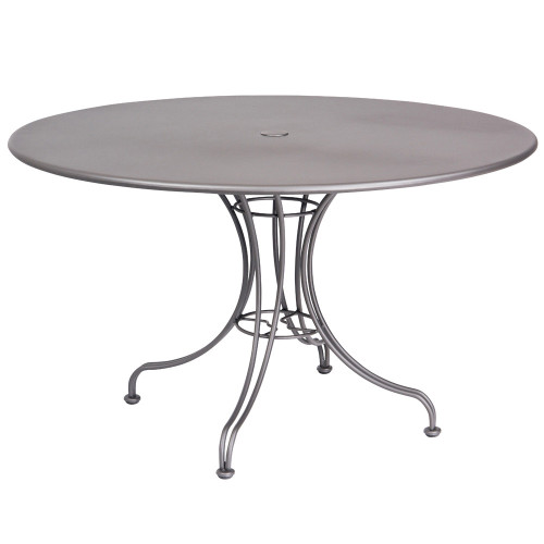 Woodard Wrought Iron 48" Solid Top Umbrella Table