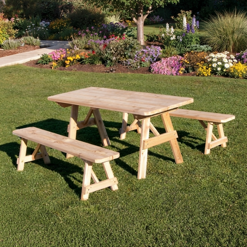 Cedar Traditional Picnic Table  & Benches