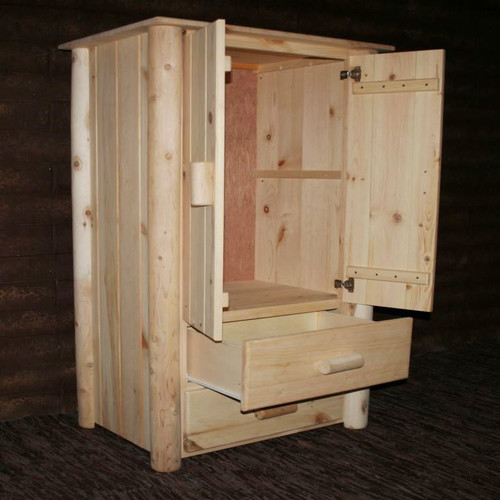 Log Wardrobe Rustic Pine & Cedar Log Armoire | Log Wardrobe Closet