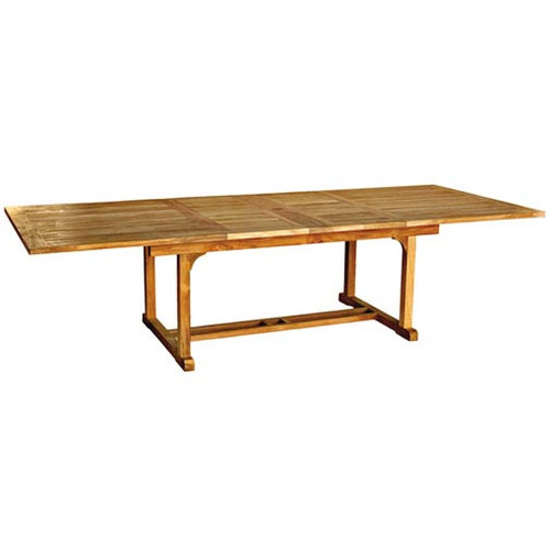 Three Birds Teak Chelsea 80-115" Rectangular Extension Table - Open Position