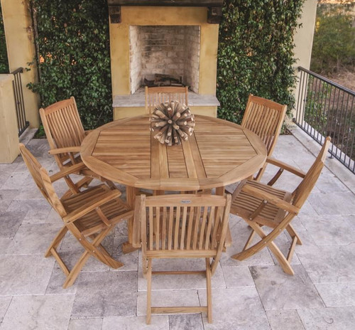 Royal Teak Drop Leaf Table & Sailor Armchair Dining Set