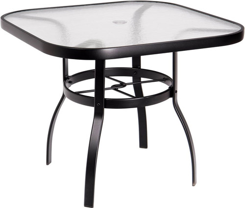 woodard-aluminum-deluxe-obscure-glass-top-square-umbrella-dining-table-multiple-sizes