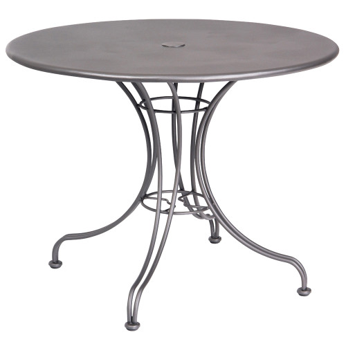 Wrought Iron Solid Top 36" Round Umbrella Table