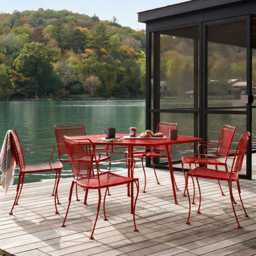 Woodard 6 Seat Wrought Iron Table Set