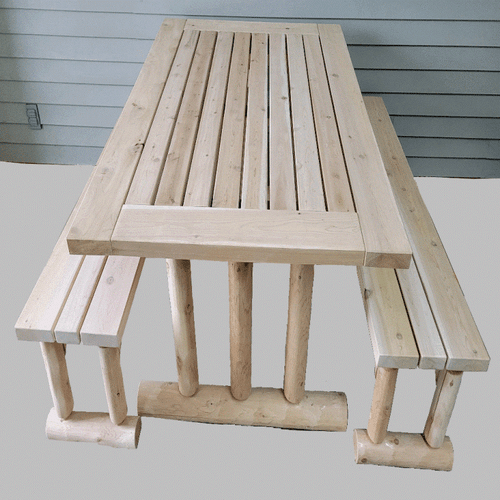 Log Style Dining Set Multiple Sizes Rustic Outdoor Table for Sale
