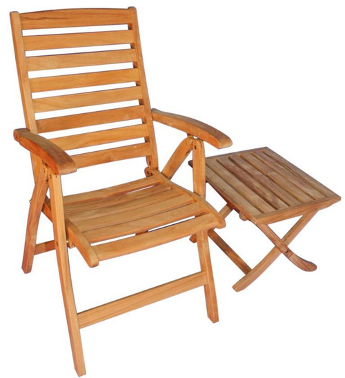 Regal Teak Folding Armchairs Set of 2 - Folding Chair & Side Table