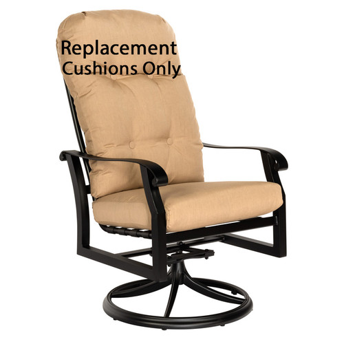 Woodard Furniture Aluminum Cortland High Back Swivel Rocking Dining Arm Chair Replacement Cushion