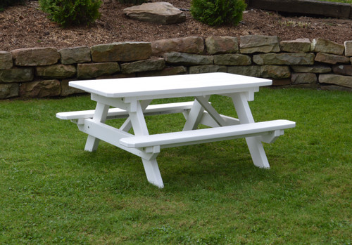 Polyresin Kids Picnic Table with Attached Benches