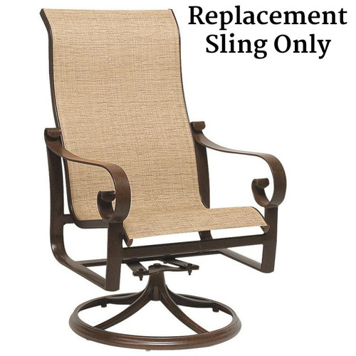 Woodard Furniture Belden Sling High Back Swivel Rocking Dining Armchair Replacement Sling