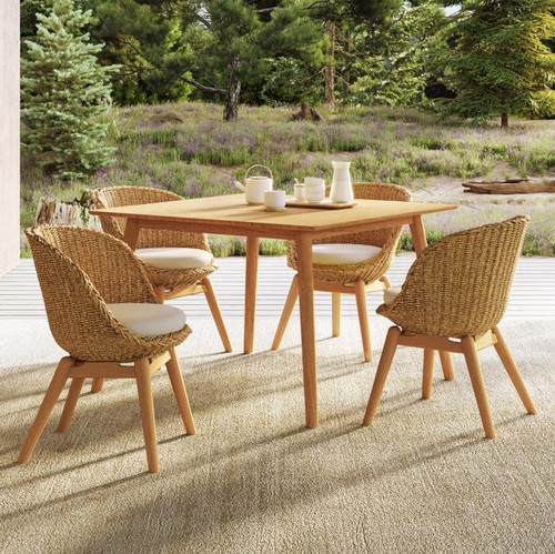 Oxford Garden Tulle 4 Seat Dining Set - Flax color