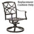 Woodard Furniture Wiltshire Swivel Rocking Dining Chair Replacement Seat Cushion