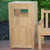 Three Birds Side Opening Teak Trash Receptacle - On Location