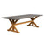 Lloyd Flanders 94" Teak Trestle Dining Table