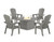 POLYWOOD Nautical Curveback Adirondack Conversation Set with Fire Pit Table in Slate Grey