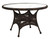 Woodard Wicker Sommerwind 48" Round Dining Table with Glass Top - Chocolate Wicker