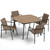 Oxford Garden Orso Sand Wicker 45" Square 4 Seat Dining Set - Enigma HPL Table Top