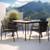 Oxford Garden Orso Shadow Wicker 45" Square 4 Seat Dining Set - Skyline HPL Table Top