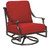 Woodard Furniture Aluminum Delphi Deep Seating Swivel Rocking Lounge Chair - Darker Fabric