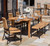 Lloyd Flanders 6 Seat Dining Set with Teak Table and Dining Bench