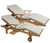 Regal Teak Set of 2 Sunloungers with Arms & Cushions