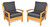 Regal Teak Set of 2 Teak Club Lounge Chairs