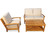 Regal Teak Deep Seating Lounge Set with Loveseat - Canvas Color Cushions