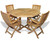 Regal Teak 4 Seat Dining Set with Folding Chairs