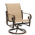 Woodard Furniture Aluminum Belden Sling Swivel Rocking Dining Arm Chair