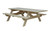ADA Pressure Treated Pine 8' Heavy Duty Picnic Table with Attached Benches Unfinished