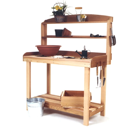 Designer Cedar Wood Potters Bench | Potting Storage Bench