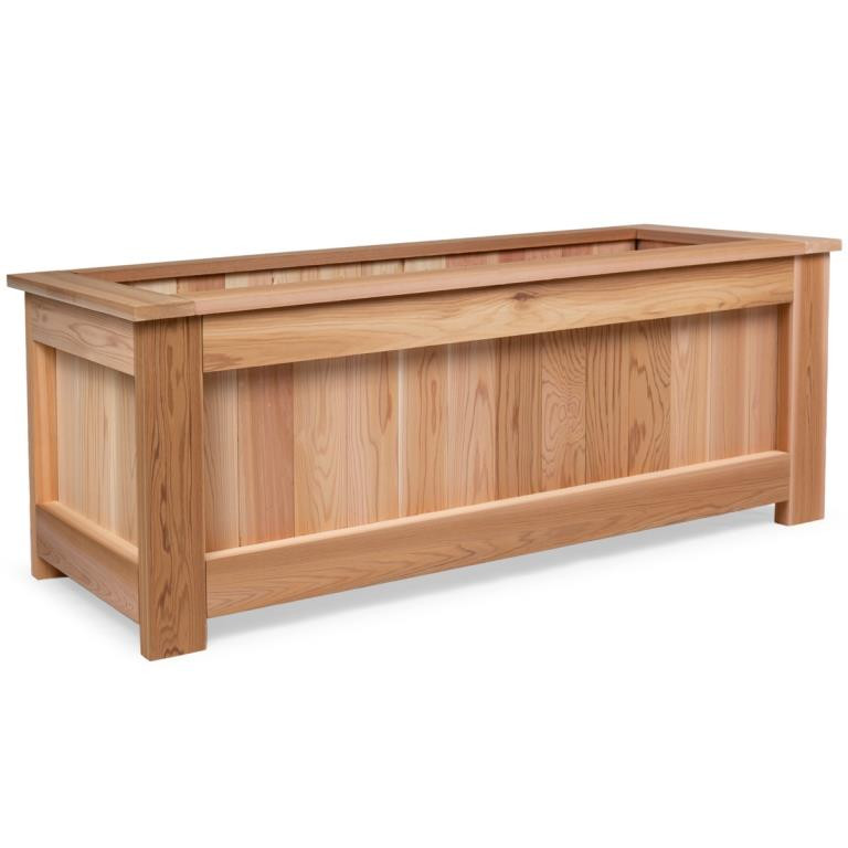 Cedar Slatted Deck Rail Planter Box Outdoor Deck Planter