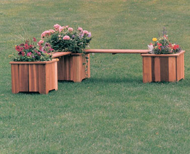 Planters with Bench Seating|Double Planter Bench Set