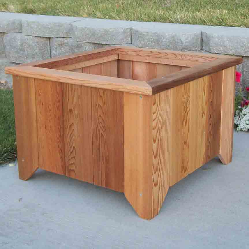 Heritage Cedar Square Planter Box available in 4 Sizes