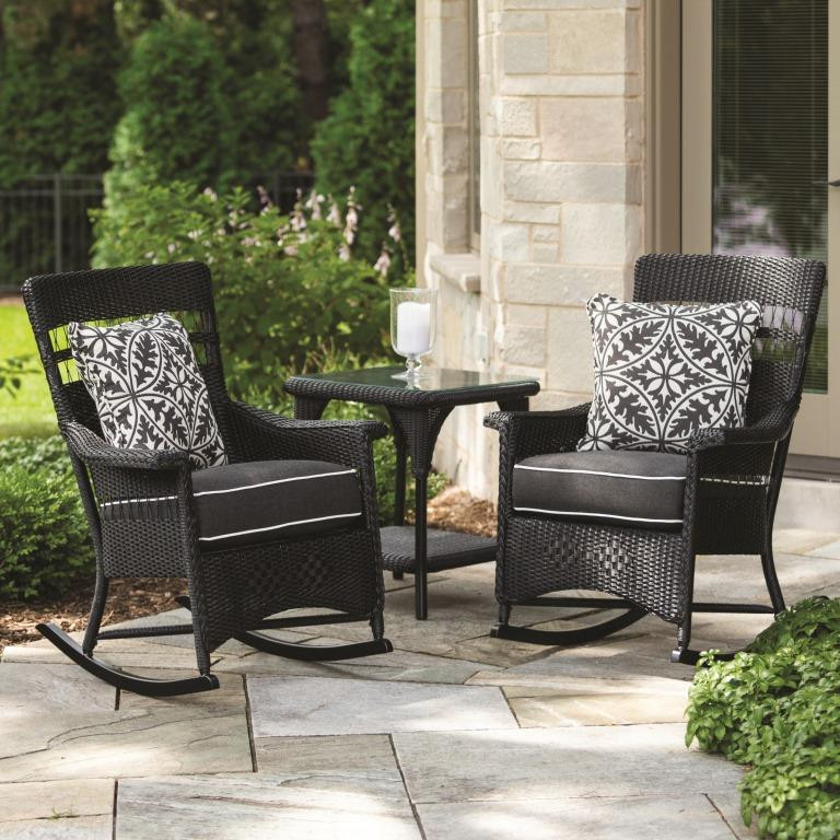 All Seasons Wicker Rocking Chair With Padded Seat