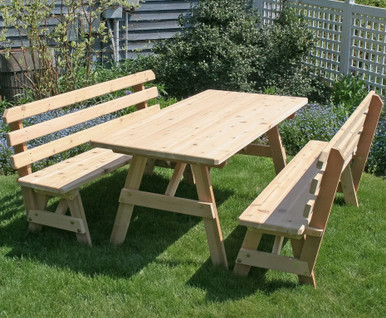 Cedar 27 Wide Classic Family Picnic Table Set - Additional Holiday Discounts
