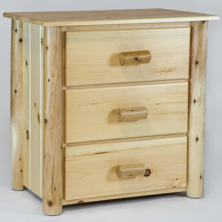 Pine Three Drawer Chest, 75cm H X 91cm W X 40cm D