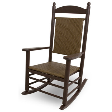 POLYWOOD Jefferson Woven Rocker|Woven Seat Rocking Chair