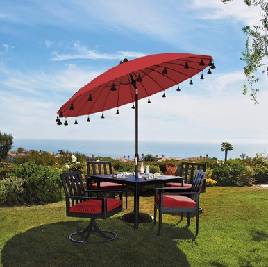 5 5 red patio umbrella Simply Shade 8.5' Round Isabela Umbrella