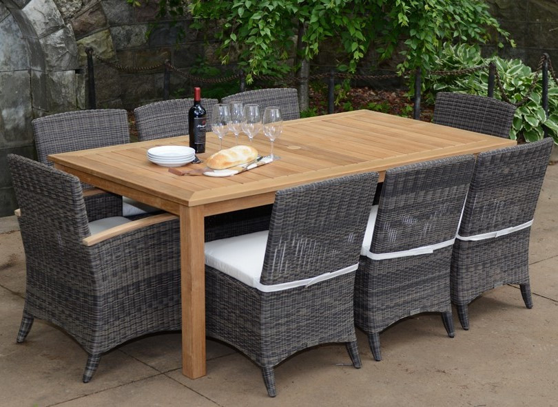 Three Birds 74 Newport Table with 8 Bella Chairs Set