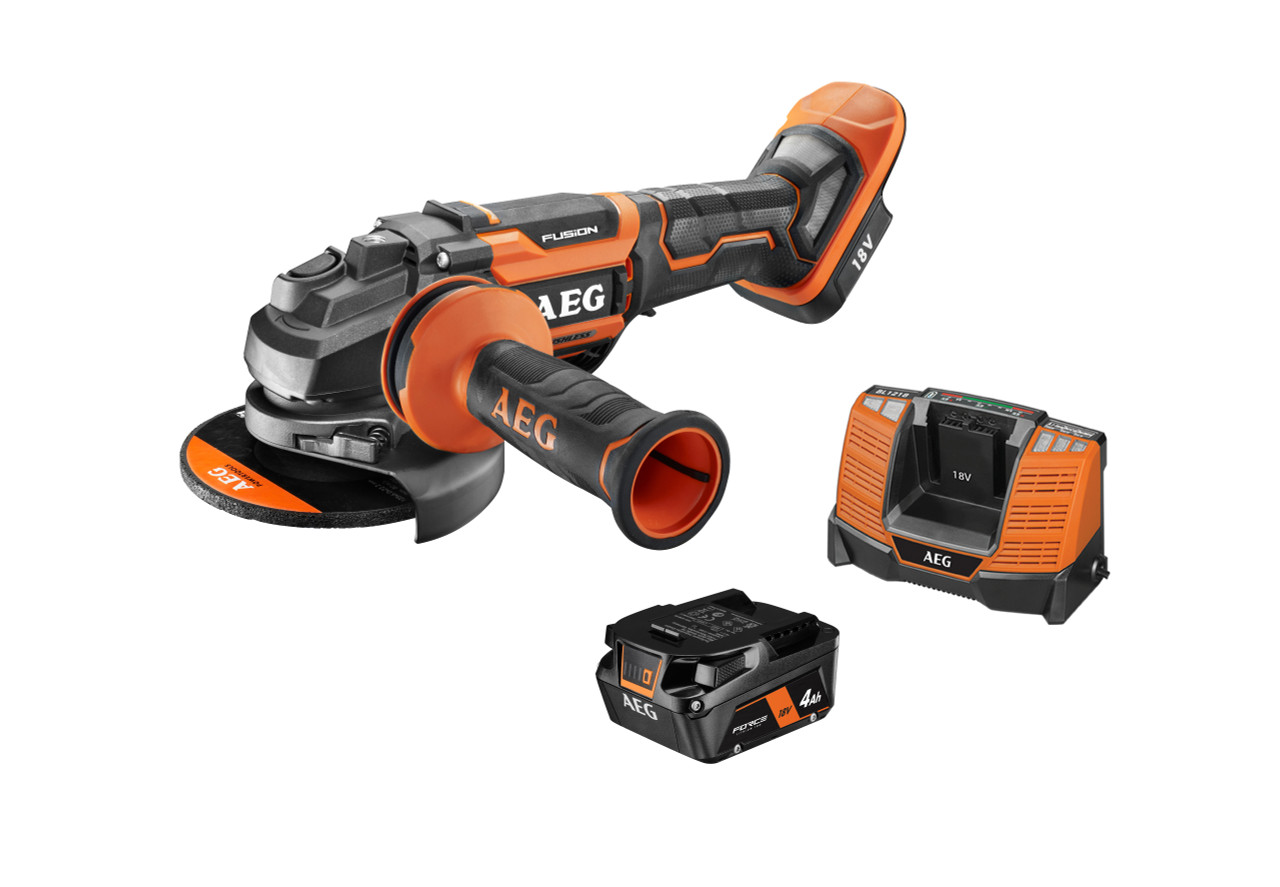 AEG 18V FUSION 125mm Paddle Switch Grinder Kit A18FOTOAG4