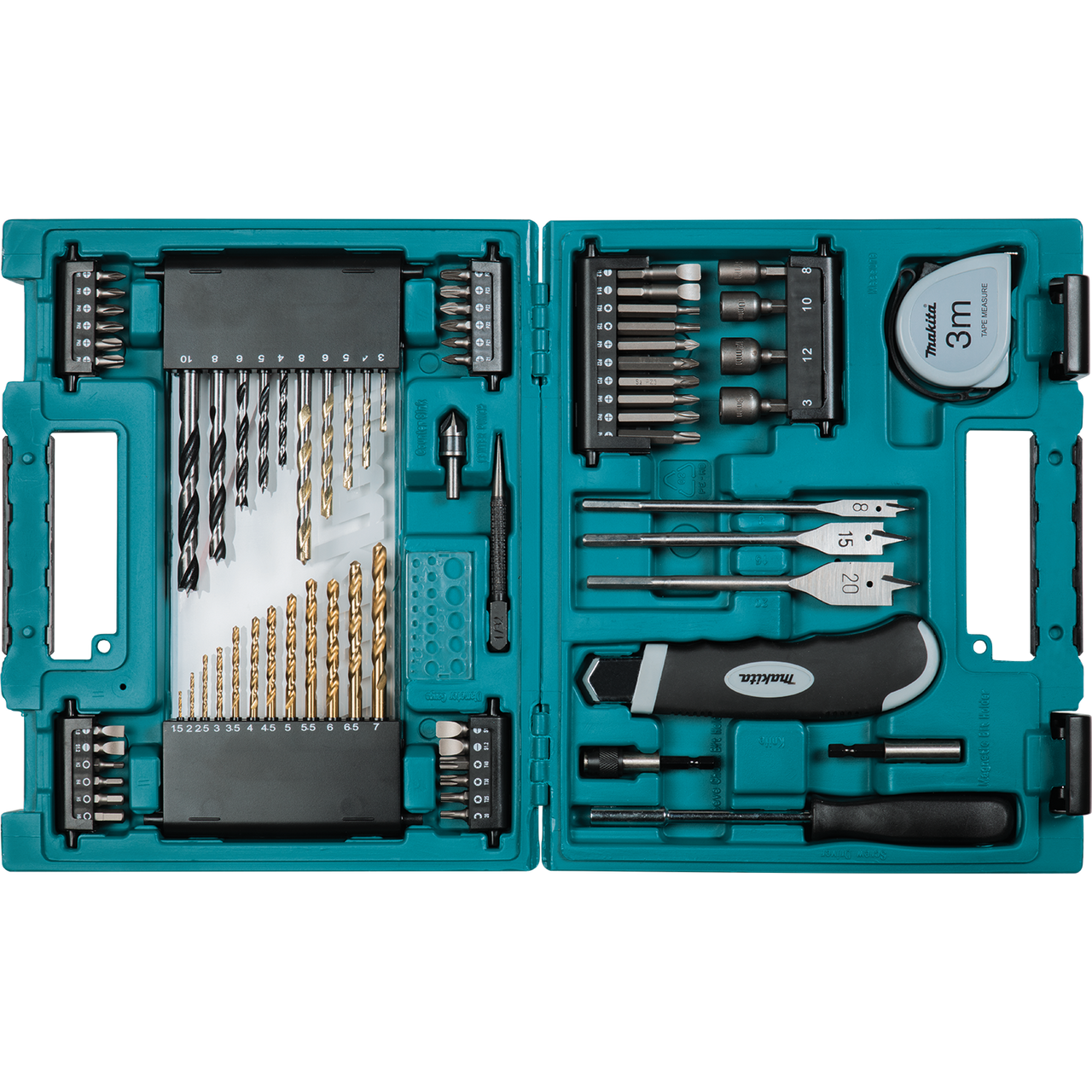 Makita Combo Insert+Drill Bit Accessory Set 71 Pce D37144 Tool Kit Depot