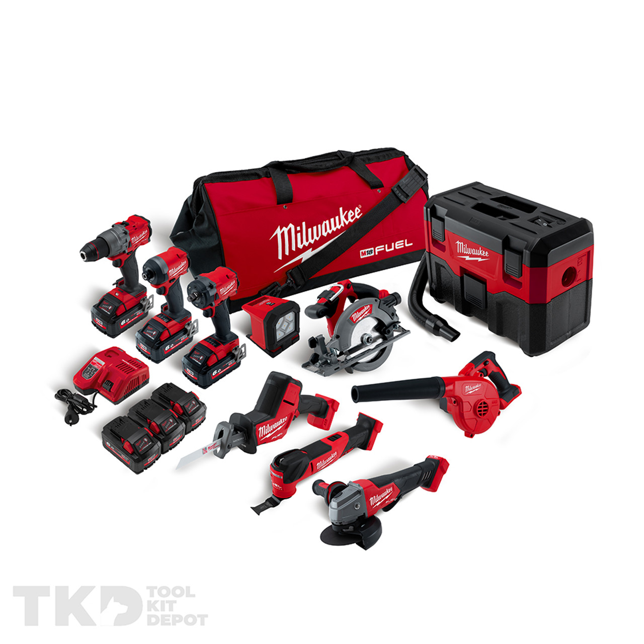 Milwaukee M18 Fuel 10 Piece Power Pack 10C3 M18FPP10C3603B