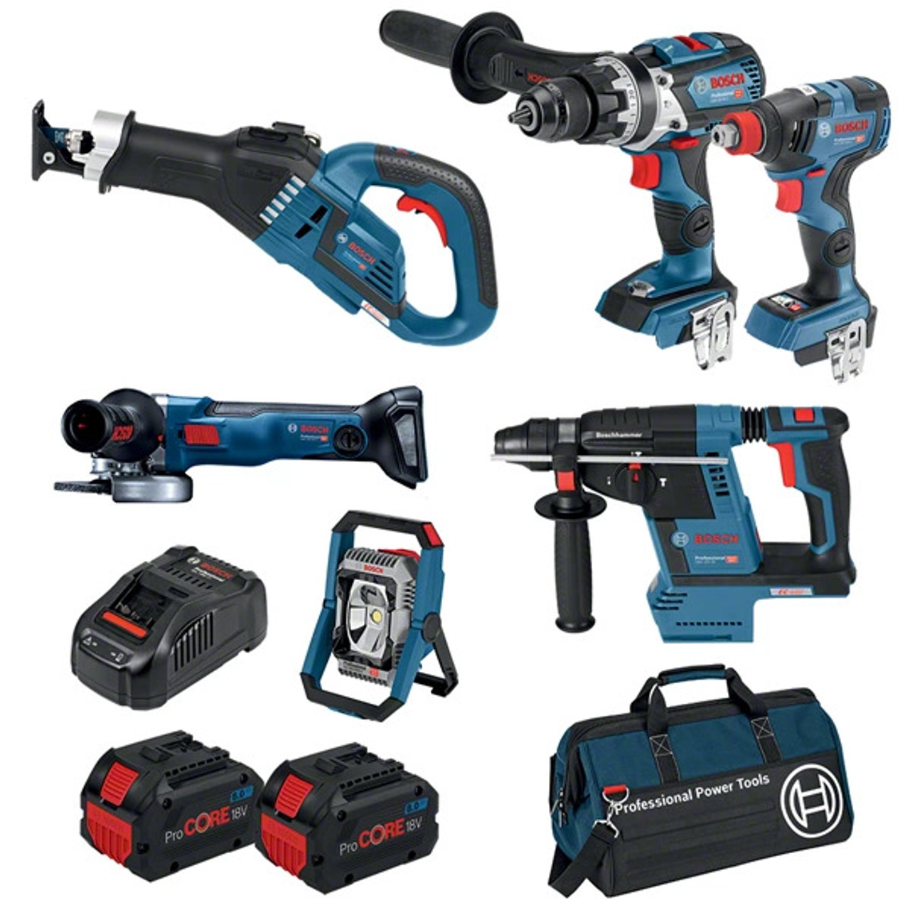 Bosch 6 Piece 8.0Ah Brushless ProCORE 18V Combo Kit - 0615990L26 - Tool Kit  Depot