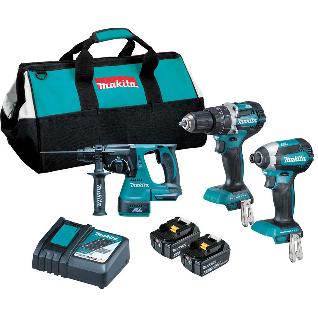 Makita 18V Brushless 3-Piece Combo Kit DLX3137TX1 Tool Kit Depot