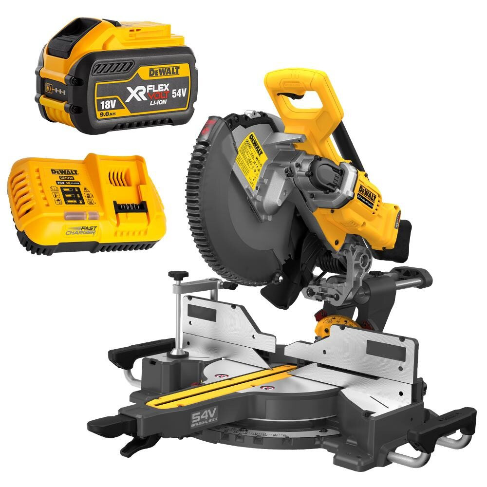 DeWalt 54V XR FLEXVOLT 305MM MITRE SAW 9Ah Kit DCS781X1-XE