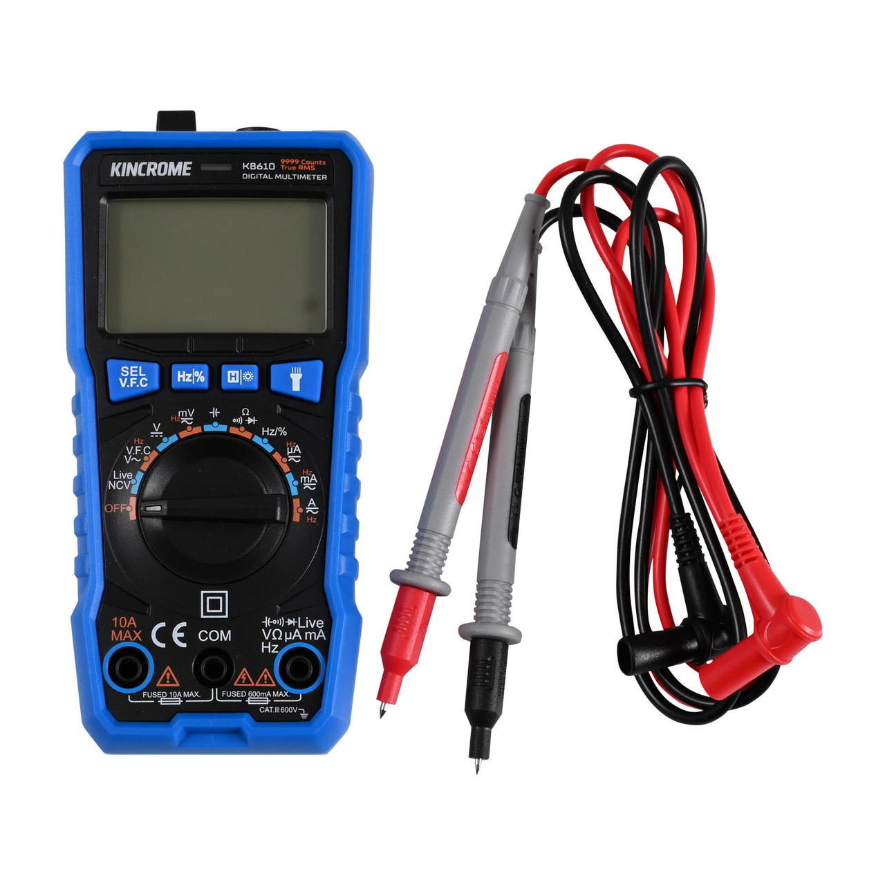 Kincrome Digital Multimeter Auto/Manual Ranging - K8610 - Tool Kit