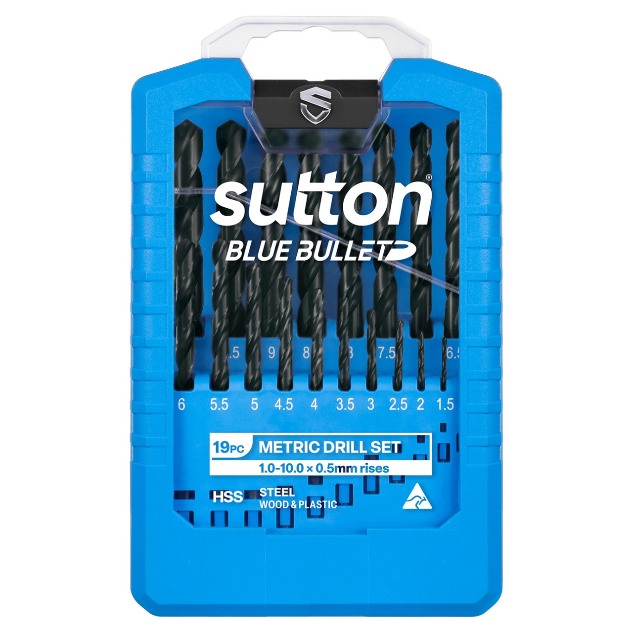 Sutton HSS Blue Bullet Jobber Drill Set 1-10mm Metric 19 Piece