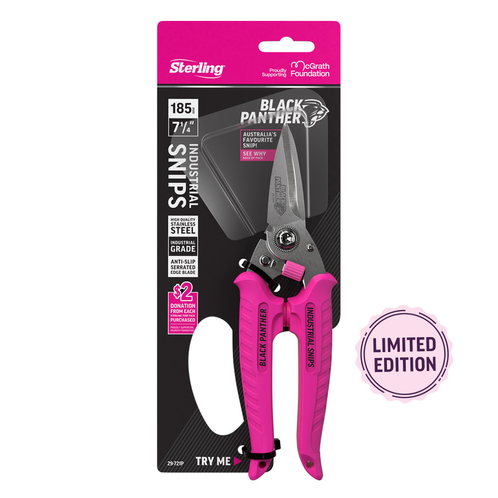 Irregular cutter combination ブラック　Mサイズ 185mm Black Panther Pink Industrial Snips Pink Handles - 29-721P