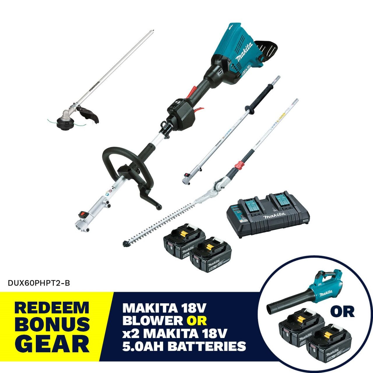 Makita 18Vx2 Brushless Multi-Function Powerhead Kit DUX60PHPT2-B